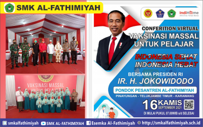 Gelar Vaksinasi Massal Untuk Santri Pondok Pesantren Al-Fathimiyah Karawang - Jokowi: Semoga Belajar Mengajar Normal Kembali